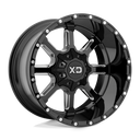 XD Xd838 Mammoth - 20X9 00mm - Gloss Black Milled wheel with aggressive multi-spoke design for off-road vehicles