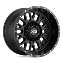XD Xd842 Snare - 20X9 00mm - Satin Black rugged off-road wheel with multi-spoke design and beadlock-style rim accents