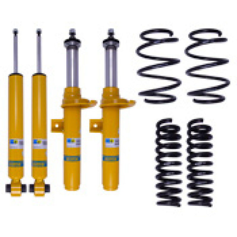 Bilstein B12 15-16 BMW 428i xDrive/17-18 430i xDrive Gran Coupe 2.0L Front and Rear Suspension Kit yellow monotube shocks and coil springs