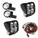 Baja Designs Squadron Pro LED Light Pods Kit w/Horizontal Mounts/2.00in Harness with heavy-duty mounts and wiring harness assembly