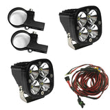 Baja Designs Squadron Pro LED Light Pods Kit w/Horizontal Mounts/2.00in Harness with heavy-duty mounts and wiring harness assembly