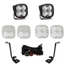 Baja Designs 2021+ Ford F150 A Pillar Kit Squadron Sport Spot with dual LED lights, mounting brackets, lenses, wiring harness