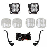 Baja Designs 2021+ Ford F150 A Pillar Kit Squadron Sport Spot with dual LED lights, mounting brackets, lenses, wiring harness