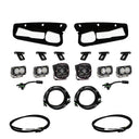 Baja Designs 2021+ Ford Bronco Clear SAE Fog Pocket Kit w/Upfitter includes LED fog lights, brackets, and wiring harnesses for off-road use