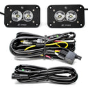 Baja Designs S2 Pro Flush Mount LED Light Pod Kit Work/Scene Pattern - Pair with wiring harness and black anodized aluminum housing