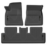 Husky Liners 17-21 Tesla 3 Weatherbeater Front & 2nd Seat Floor Liners - Black by Mudify, heavy-duty molded floor protection