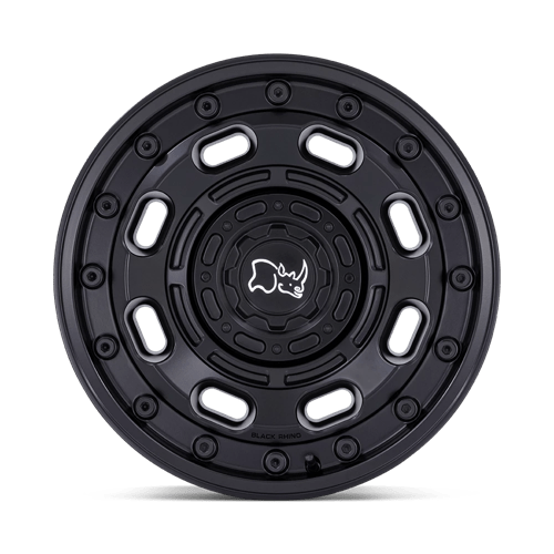 black rhino Atlas 17X8.5 -10mm Matte Black heavy-duty off-road wheel with reinforced steel beadlock-style rim design