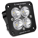 Baja Designs Squadron Pro Work/Scene Pattern Black Flush Mount LED Light Pod - Clear with quad emitters and durable black housing