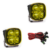 Baja Designs Squadron Sport Work/Scene Pair LED Light Pods - Amber with wiring harness and adjustable stainless steel mounts