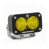 Baja Designs S2 Sport Wide Cornering Pattern LED Work Light - Amber with durable black housing and stainless steel mounting bracket