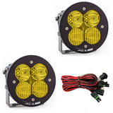 Baja Designs XL R 80 Series Driving Combo Pattern Pair LED Light Pods - Amber with wiring harness for off-road use
