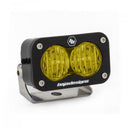 Baja Designs S2 Pro Wide Cornering Pattern LED Light - Amber with black housing and stainless steel mounting bracket for off-road use