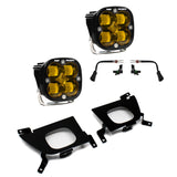 Baja Designs 2019+ Chevy Silverado 1500/2500/2500 HD SAE Amber Fog Pocket Kit with amber LED fog lights and mounting brackets