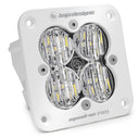 Baja Designs Squadron Pro White Wide Cornering Pattern Flush Mount LED Light Pod - Clear with quad high-output LEDs and durable white housing