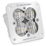 Baja Designs Squadron Pro White Wide Cornering Pattern Flush Mount LED Light Pod - Clear with quad high-output LEDs and durable white housing