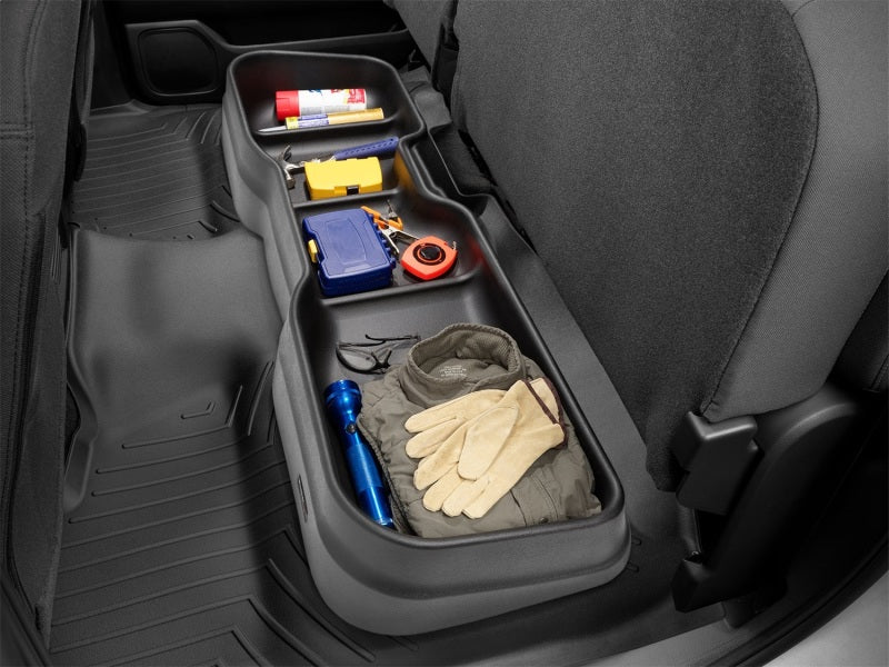 WeatherTech Underseat Storage System for Chevy Silverado 1500 Crew Cab / GMC Sierra Crew Cab (19-ON) heavy-duty organizer with multiple compartments