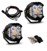 Baja Designs LP4 Pro Driving/Combo LED - Clear (Pair) with wiring harness and mounting hardware for off-road vehicles