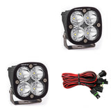 Baja Designs Squadron Pro Series Spot Pattern LED Light Pods with adjustable mounts and wiring harness for off-road vehicles