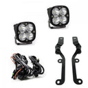 Baja Designs 2019 Silverado 1500 Squadron Pro A-Pillar Kit with dual LED pods, heavy-duty adjustable brackets, and complete wiring harness