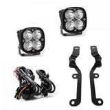 Baja Designs 2019 Silverado 1500 Squadron Pro A-Pillar Kit with dual LED pods, heavy-duty adjustable brackets, and complete wiring harness