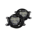 Morimoto 4Banger NCS LED Fog Lights Kit (Yellow SAE Wide Beam) dual compact fog lights with rugged black mounting brackets