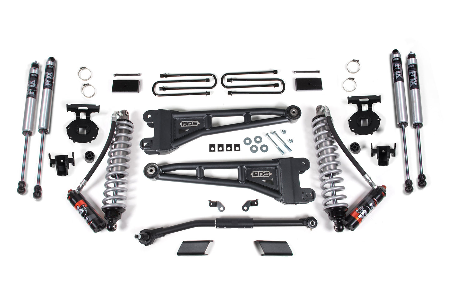 BDS Suspension BDS 3 Inch Lift Kit w/ Radius Arm | FOX 2.5 Coil-Over Conversion - Performance Elite | Ford F250/F350 Super Duty (23-24) 4WD heavy-duty suspension components with shocks and radius arms