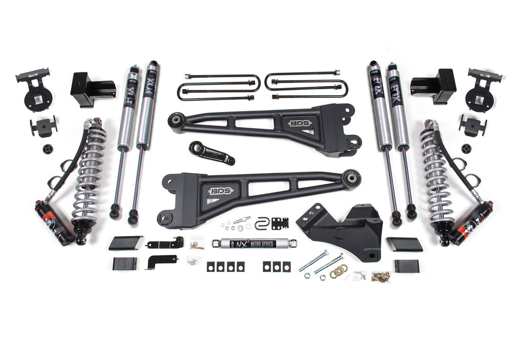 BDS 4 Inch Lift Kit w/ Radius Arm | FOX 2.5 Performance Elite Coil-Over Conversion | Ford F250/F350 Super Duty (17-19) 4WD | Diesel