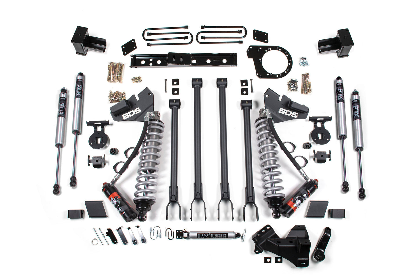 BDS 7 Inch Lift Kit w/ 4-Link | FOX 2.5 Performance Elite Coil-Over Conversion for Ford F250/F350 Super Duty (20-22) 4WD Diesel