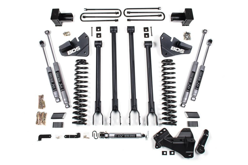 BDS 4 Inch Lift Kit | 4-Link Conversion | Ford F250 / F350 Super Duty (17-19) 4WD | Gas