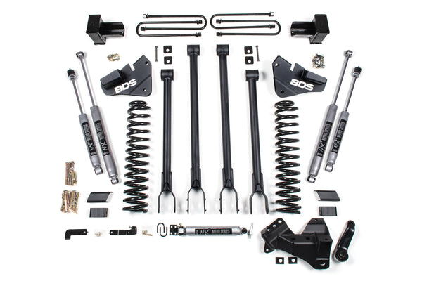 BDS 4 Inch Lift Kit | 4-Link Conversion | Ford F250 / F350 Super Duty (17-19) 4WD | Gas