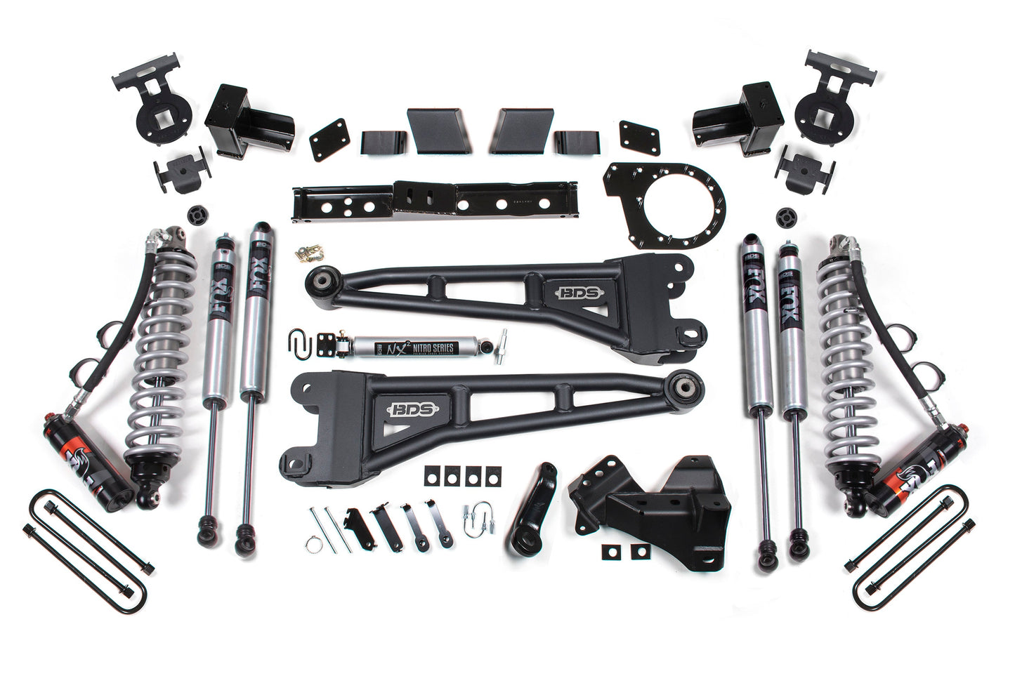 BDS 7 Inch Lift Kit w/ Radius Arm | FOX 2.5 Performance Elite Coil-Over Conversion | Ford F250/F350 Super Duty (20-22) 4WD | Diesel full suspension kit components