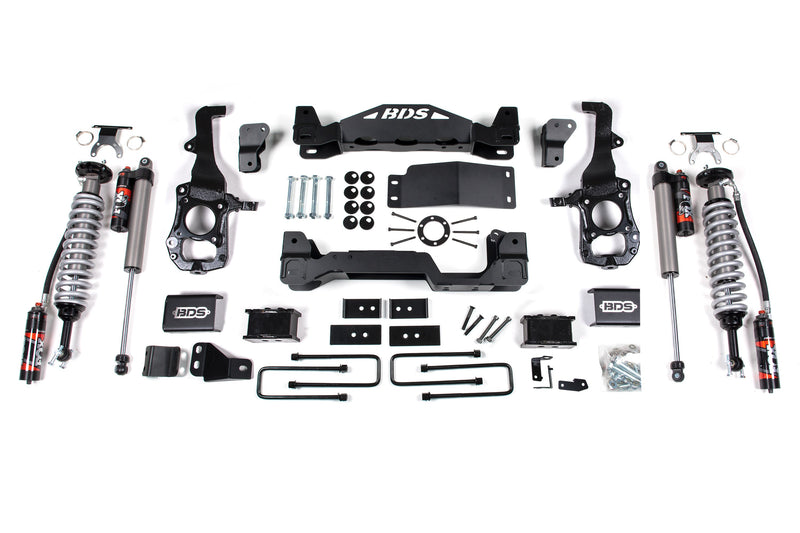 BDS 4 Inch Lift Kit | FOX 2.5 Performance Elite Coil-Over | Ford F150 (21-24) 4WD – 3 Inch Block Kit (Level to Tail High Appearance) / FOX 2.5 Performance Elite