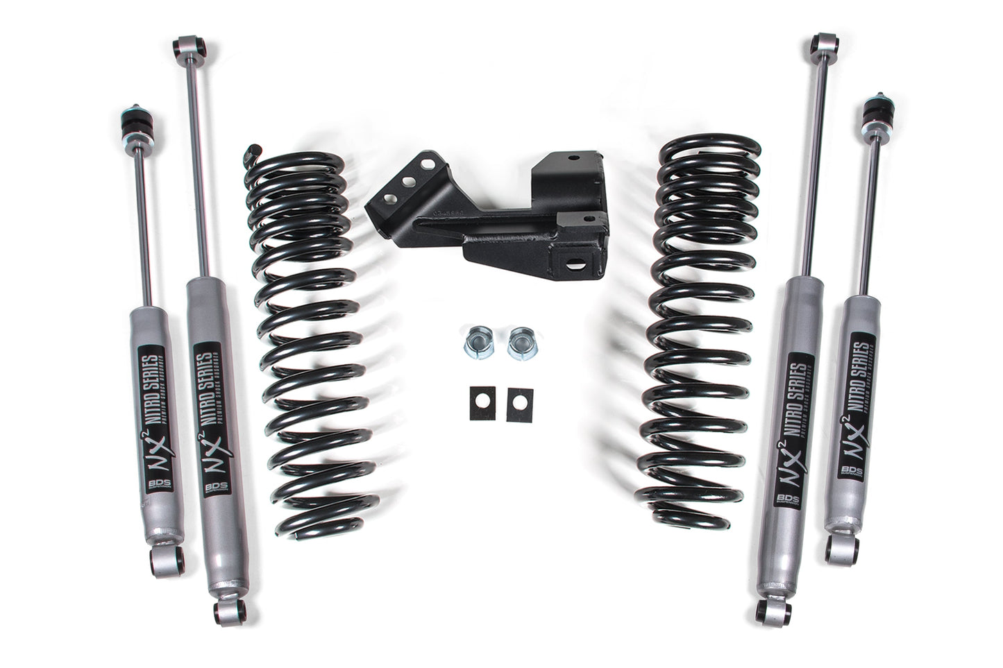 BDS 1-2 Inch Leveling Kit | Performance Spring | Ford F250/F350 Super Duty (17-23) 4WD with heavy-duty coil springs and shocks