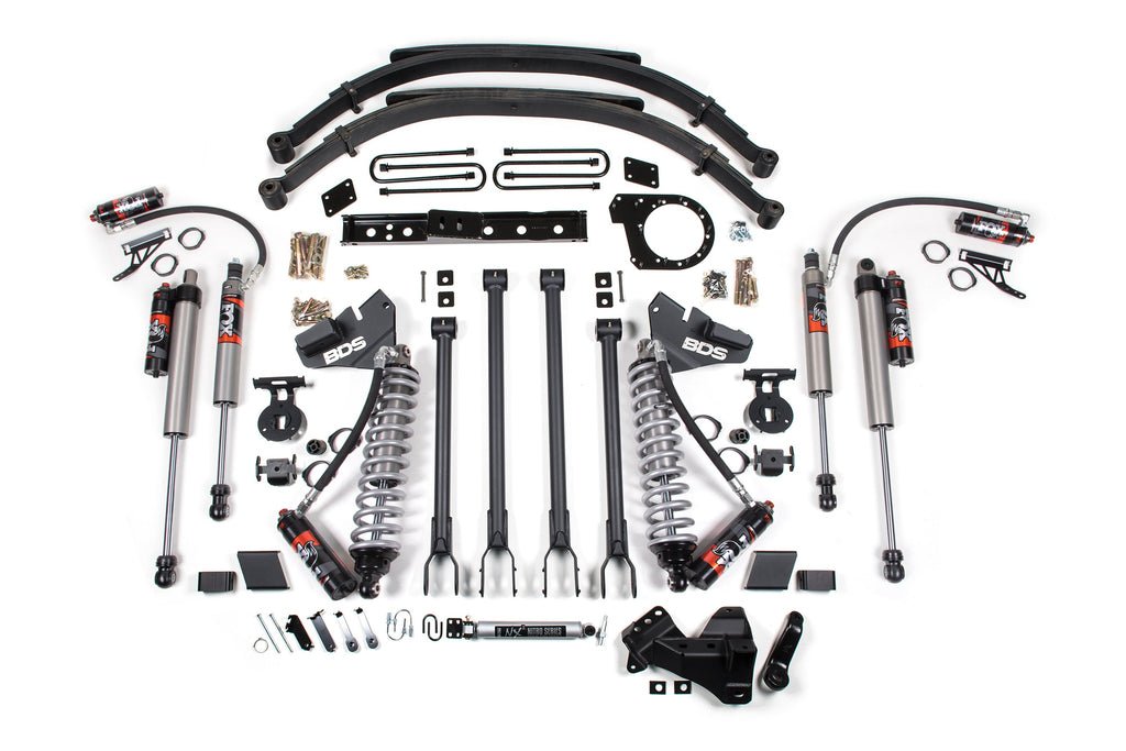 BDS 6 Inch Lift Kit w/ 4-Link | FOX 2.5 Performance Elite Coil-Over Conversion | Ford F250/F350 Super Duty (17-19) 4WD | Diesel