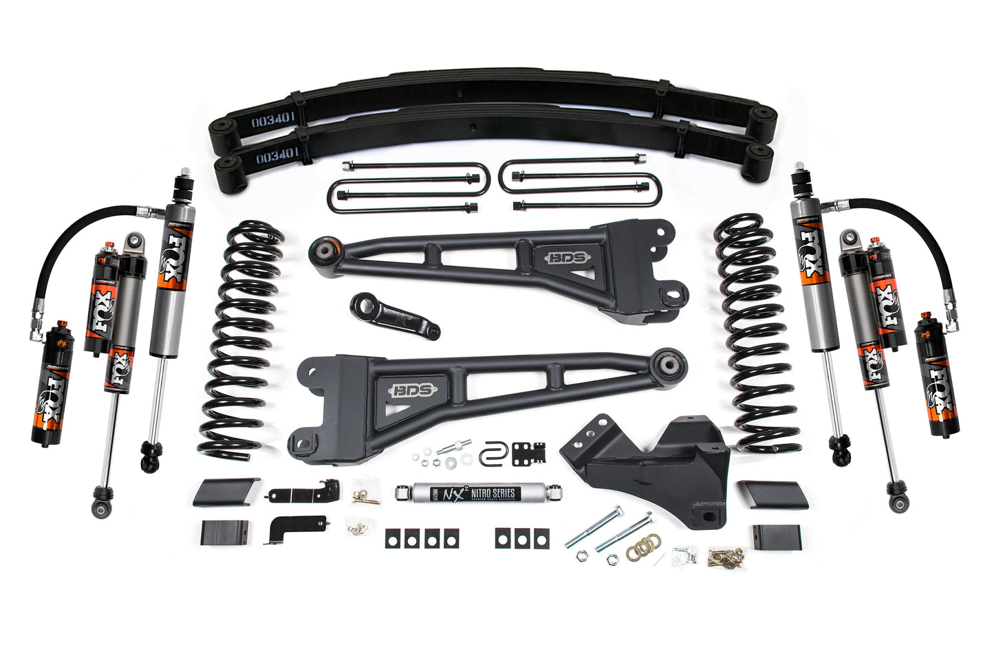 BDS Suspension BDS 4 Inch Lift Kit w/ Radius Arm | Ford F250/F350 Super Duty (17-19) 4WD | Gas with coil springs, FOX shocks, and hardware