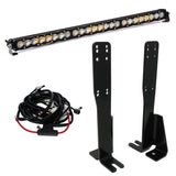 Baja Designs 14-19 Toyota 4Runner OnX6/S8 30in Grille Mount with dual LED light bar, steel mounting brackets, and wiring harness