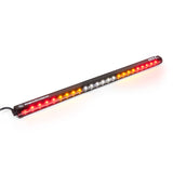 Baja Designs RTL-S Single Straight 30in Light Bar with amber and white LED signals in black housing for off-road vehicles