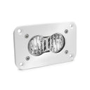 Baja Designs S2 Pro Flush Mount Wide Cornering Pattern White LED Work Light - Clear with durable white housing and dual LED lenses
