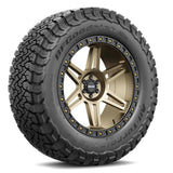 BFGoodrich All-Terrain T/A KO3 - 285/70-17 - Set of 4 Tires on bronze 6-spoke beadlock-style wheel for 4x4 trucks