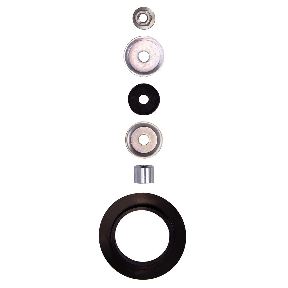 A set of Bilstein B8 6112 Series Front Shock bil47-309975 for Toyota 4Runner 03-09, Tacoma 05-23, Lexus GX470 03-09, FJ Cruiser 07-09 screws and washers on a white background.