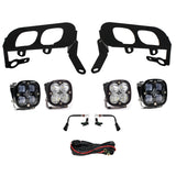 Baja Designs 14-15 Silverado 1500 White Fog Pocket Kit - Amber with dual amber LED fog lights, steel mounting brackets, and wiring harness