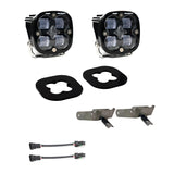 Baja Designs 11-16 Ford Super Duty Squadron Pro Series Fog Pocket Kit with dual LED lights, mounts, and wiring harnesses