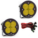Baja Designs XL R Pro Series Wide Cornering Pattern LED Light Pods - Amber with mounting brackets and wiring harness for off-road vehicles