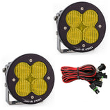 Baja Designs XL R Pro Series Wide Cornering Pattern LED Light Pods - Amber with mounting brackets and wiring harness for off-road vehicles