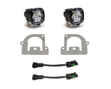Baja Designs 21+ Ford Bronco Sport S1 WC LED Fog Pocket Light Kit - Clear with brackets and wiring adapters