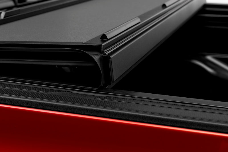 bak BAKFlip MX4 Hard Folding Tonneau Cover 448446 for Toyota Tacoma (24-ON) with textured matte panels and secure latching system