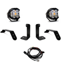 Baja Designs 2018+ Jeep JL/JT Dual LP4 Auxiliary Light Kit with LED pods, heavy-duty mounts, and wiring harness