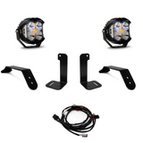 Baja Designs 2018+ Jeep JL/JT Dual LP4 Auxiliary Light Kit with LED pods, heavy-duty mounts, and wiring harness