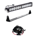 Baja Designs 07-13 Silverado 20in Bumper Mount Kit 20in OnX6+ with heavy-duty steel bracket, LED light bar, and wiring harness