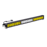 Baja Designs Dual Control OnX6 Series 30in LED Light Bar - Amber/White with durable black aluminum housing for off-road lighting